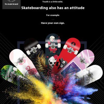 Teen Skateboard White Wheels